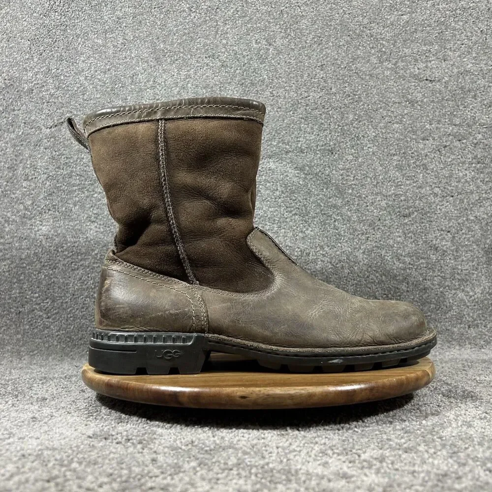 UGG Hartsville 5626 Men’s Sz 12 Brown Leather Suede Shearling Wool Pull-On Boots